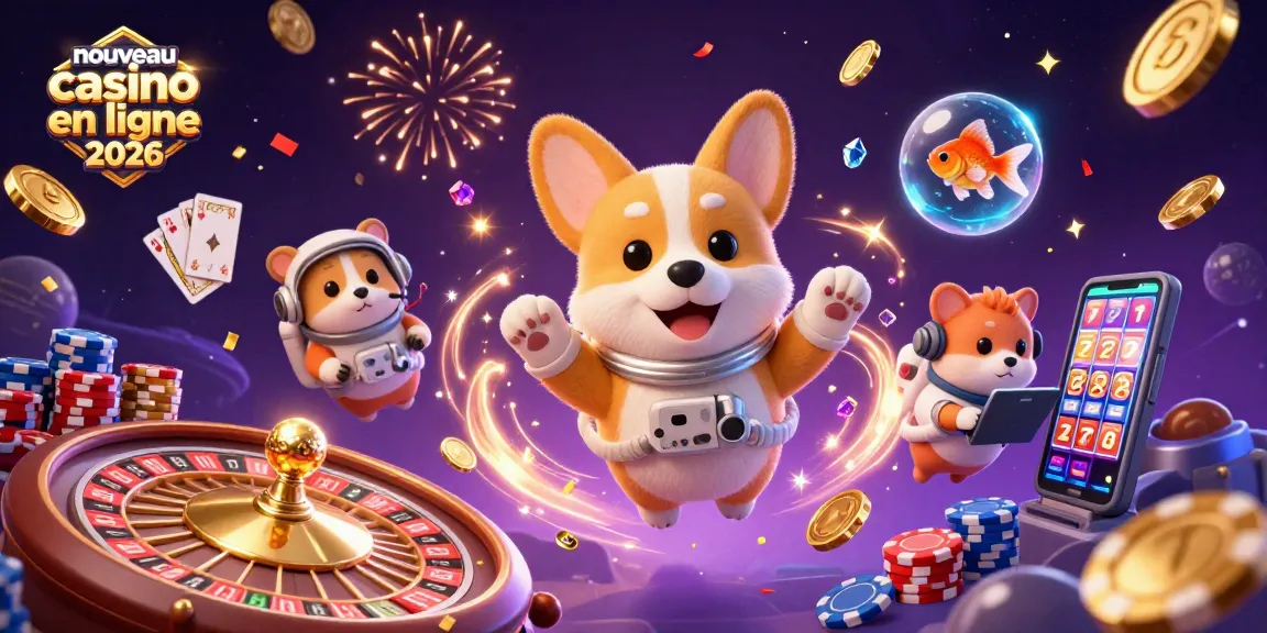 Vivez l'expérience au nouveau casino en ligne 2026 avec un corgi astronaute et un hamster donneur d'instructions dans un environnement de casino spatial exaltant.