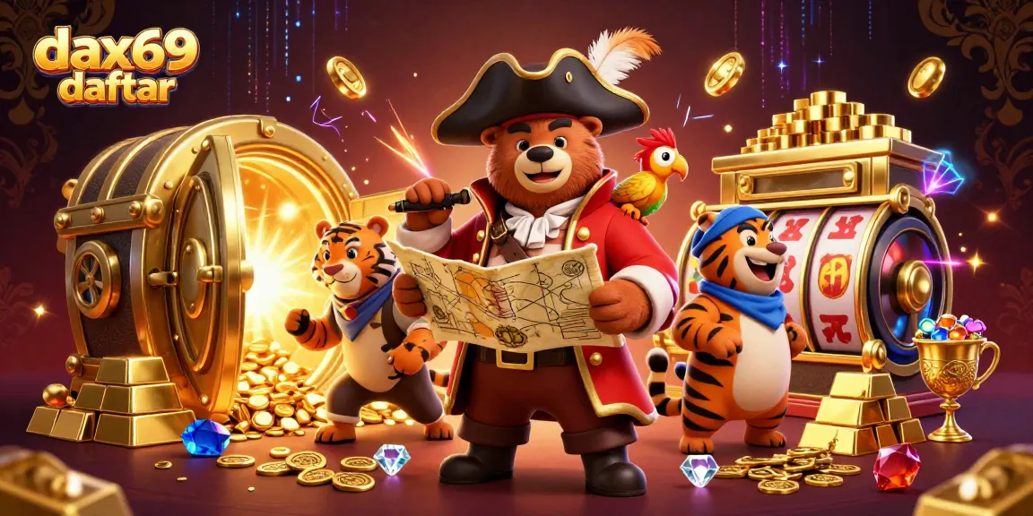 Gambarkan pengalaman bermain di Dax69 daftar dengan peta harta karun dan karakter menarik.