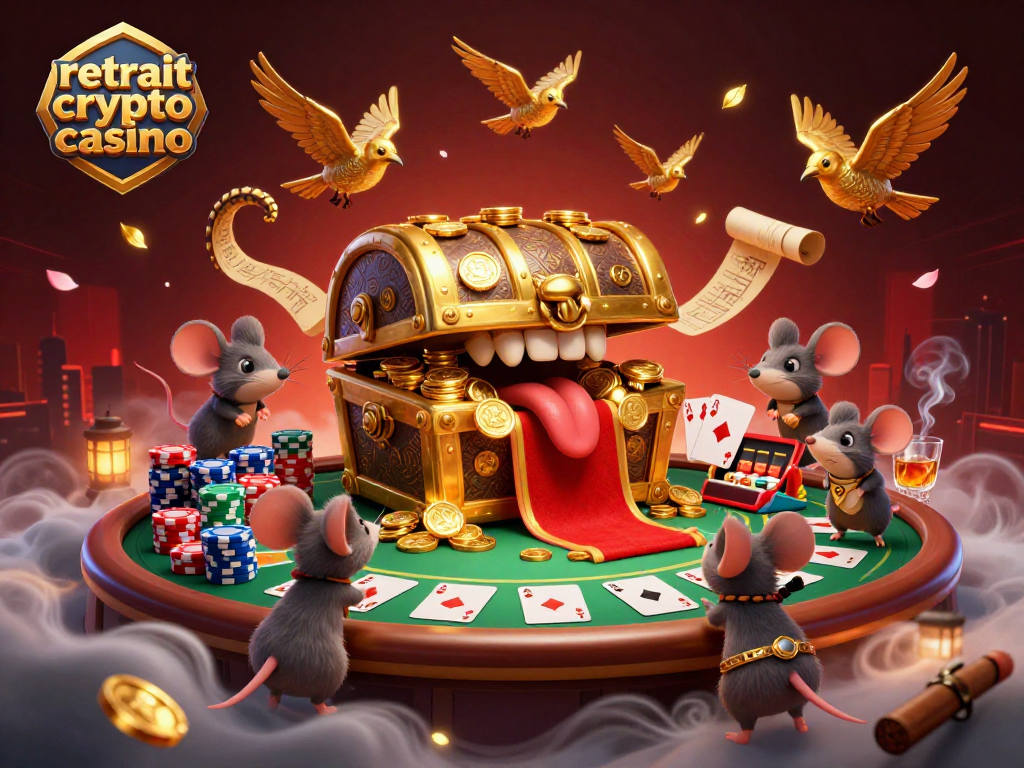 Explorez le retrait crypto casino avec des illustrations riches et dynamiques capturant l'excitation du jeu.