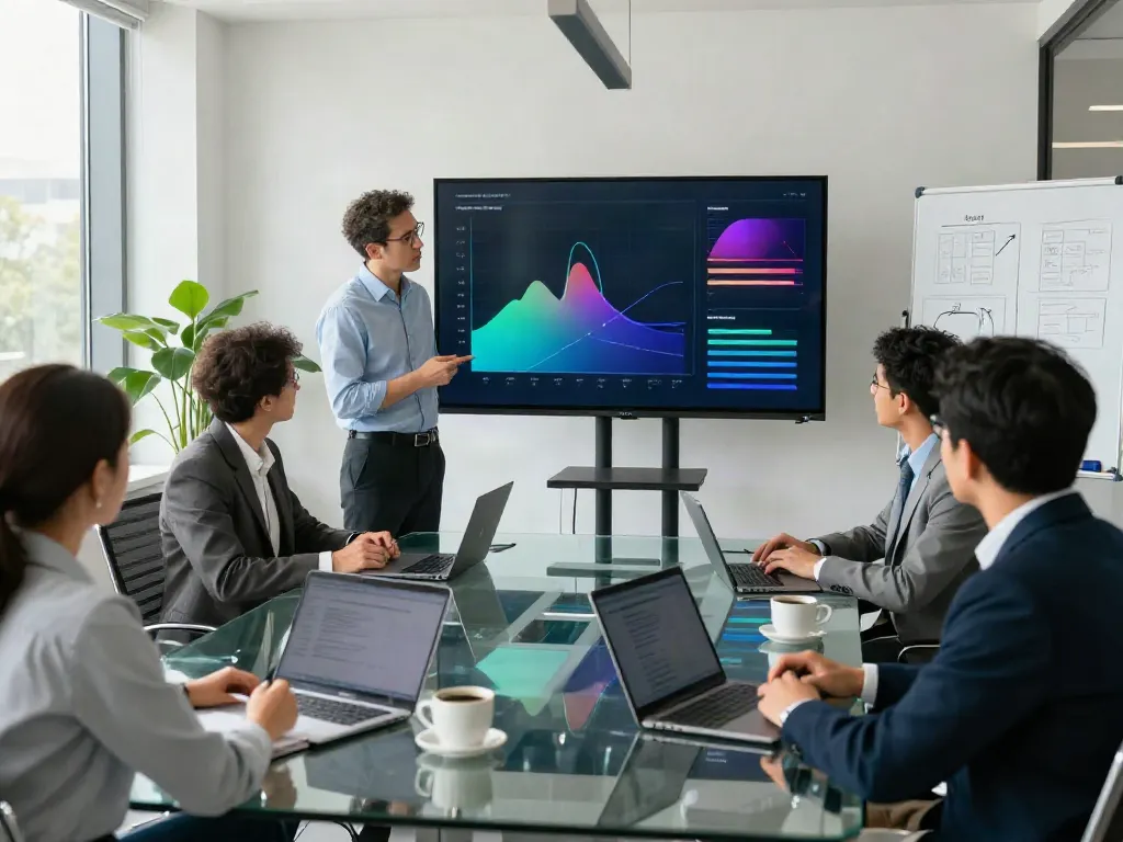 Debtor in possession financing discussion in a modern conference room with executives analyzing strategies.