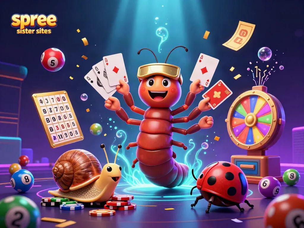 Experience the vibrant fun of spree sister sites in a thrilling casino atmosphere with characters and games.