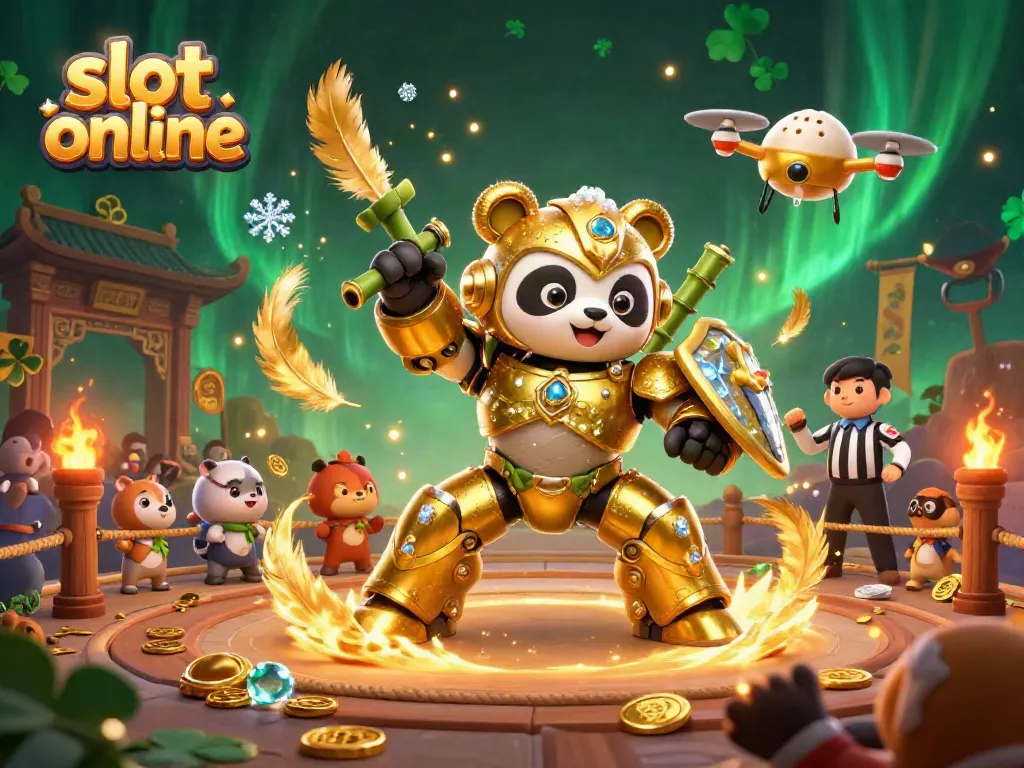 Menghadirkan slot online dalam suasana arena ceria penuh karakter unik dan elemen kasino yang dinamis.