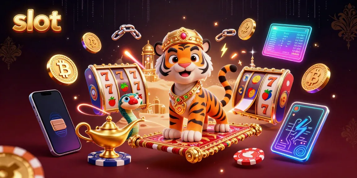 Putaran slot yang menampilkan sultan harimau dan simbol keberuntungan, dalam ilustrasi kasino yang meriah.