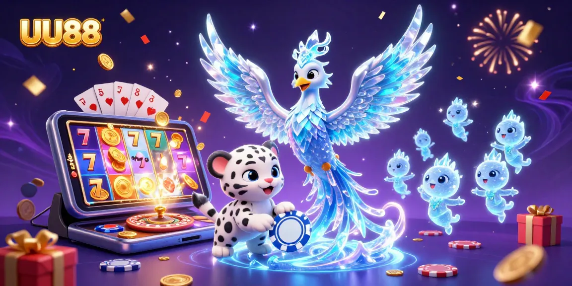 Experience excitement with UU88's thrilling ice-themed casino scene featuring dynamic game elements.