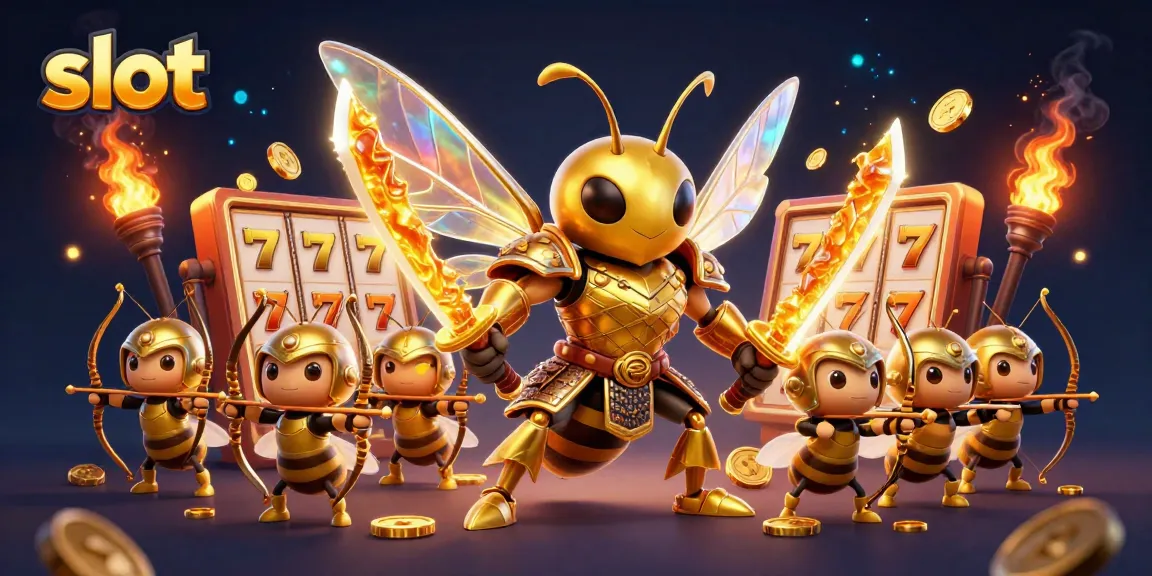 Menangkan jackpot slot dengan ilustrasi ratu hornet emas bertema samurai dan archer lebah.