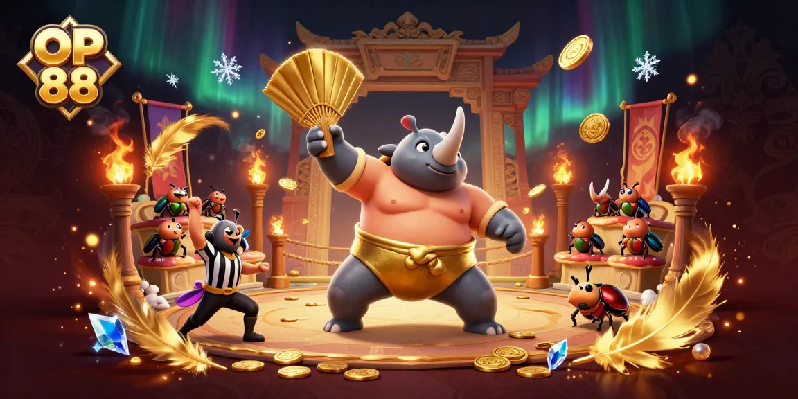 Join the thrilling action at OP 88 with our charming beetle champion in a vibrant casino scene!