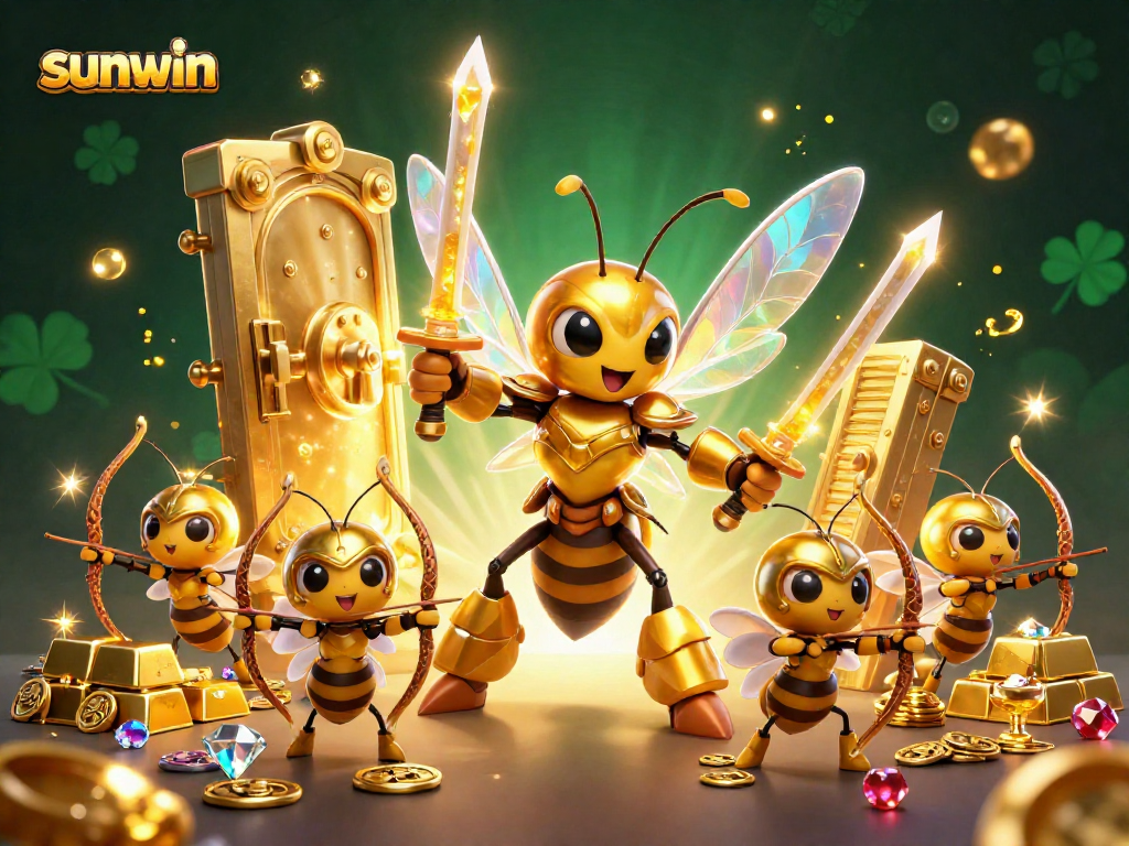 Win big with Sunwin's thrilling online casino games, featuring dynamic characters and dazzling treasures.