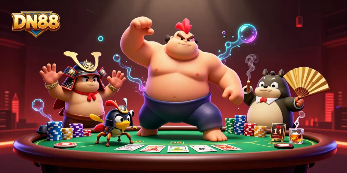 Engage in exciting gameplay at DN88 with legendary characters in a vibrant 3D casino scene.