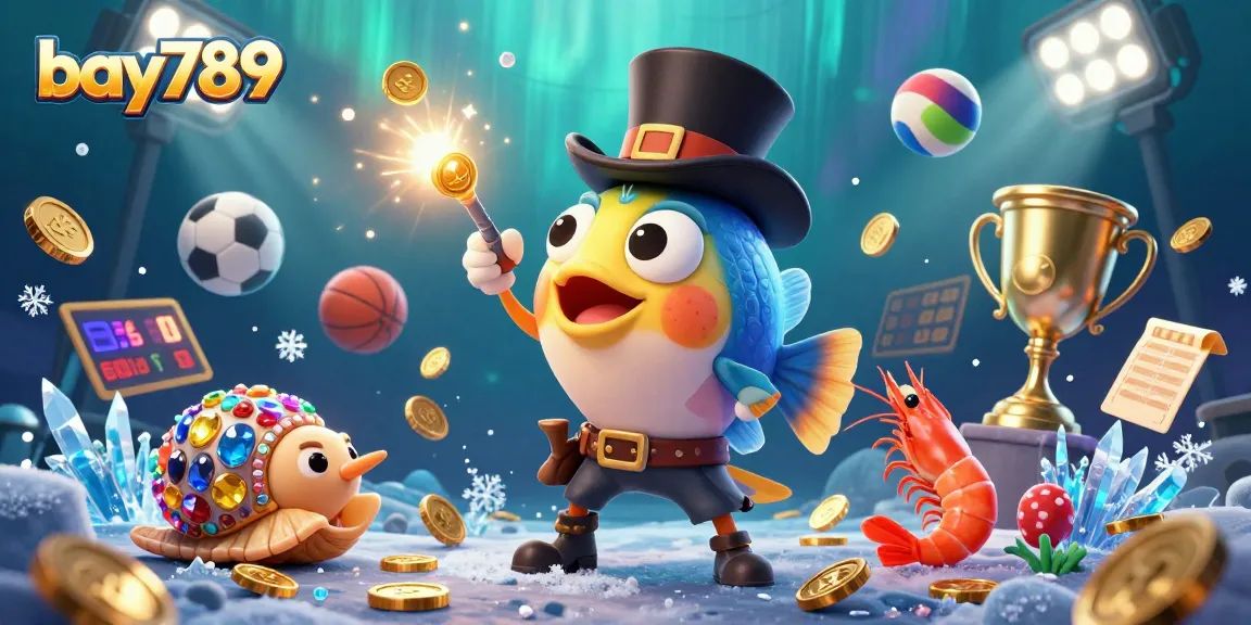 Experience the excitement of bay789 with vibrant underwater casino creatures attracting gold coins in a dynamic scene.